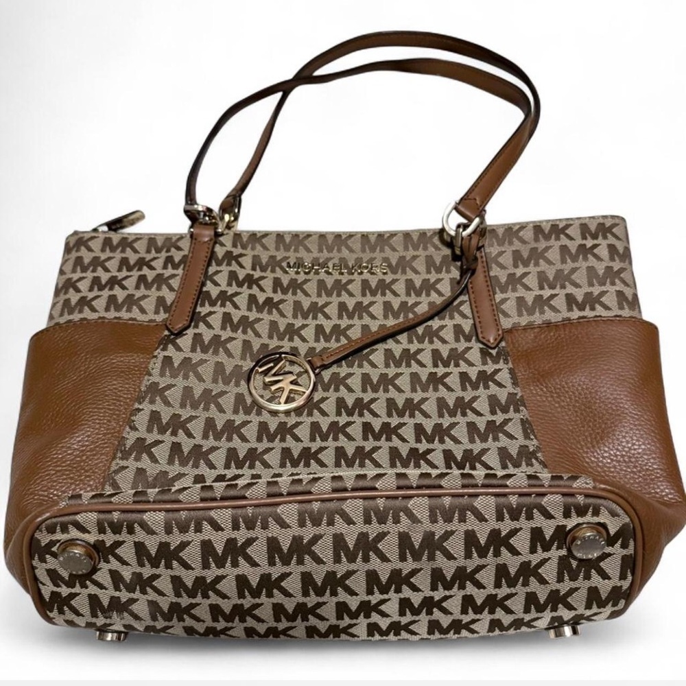 Michael Kors Tan and Brown Logo Tote
